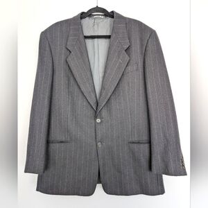 Giorgio Armani RARE Camel Wool Blend Striped Blazer Sz 42Regular in gray